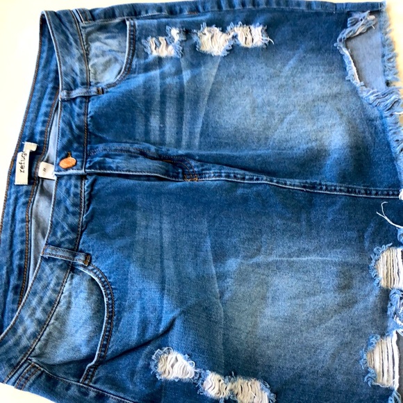 Refuge Distressed Women Jean Skirt - Picture 3 of 4